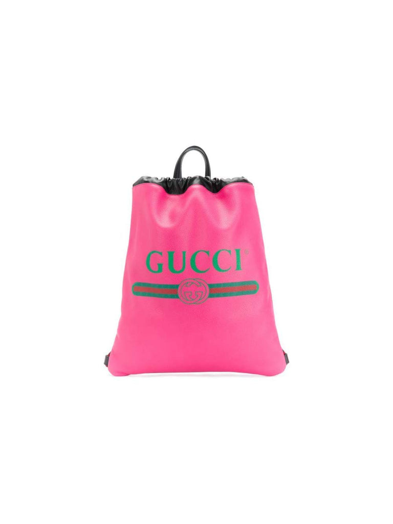 Gucci Print Leather Backpack  Leather backpack, Leather, Backpacks