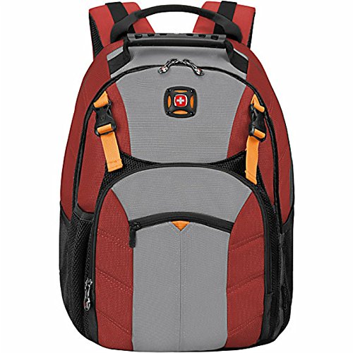 Swiss Gear Sherpa 16" Laptop Backpack Travel School Bag - Red - backpacks4less.com