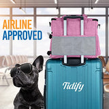 Dog Travel Bag Airline Approved for Dog and Cat Tote Organizer with Multi Function Pockets , 2 Food Containers and Collapsible Bowls , Weekend Away Dog Bag for Travel Accessories (Pink) - backpacks4less.com