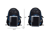 Meetbelify Kids Rolling Backpacks Luggage Six Wheels Unisex Trolley School Bags Black - backpacks4less.com