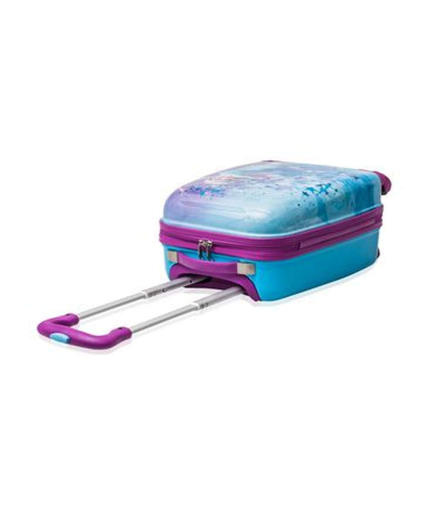 Disney Frozen Hard Side Spinner Trolley 18 Inch Luggage for Kids [Blue–