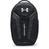 Under Armour Adult Hustle Pro Backpack , Black (001)/Metallic Silver , One Size Fits All