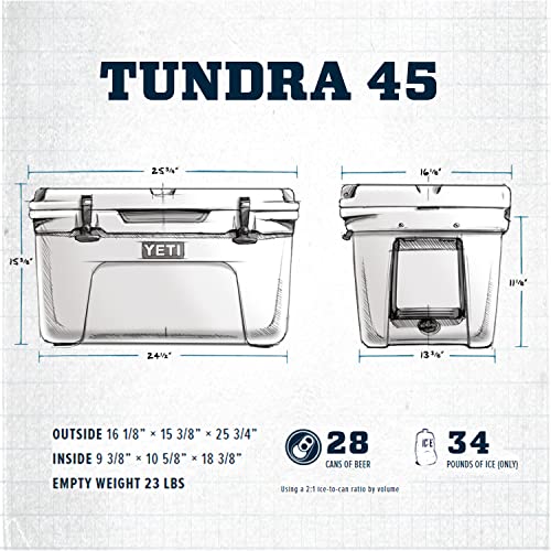 YETI Tundra 45 Cooler, White–