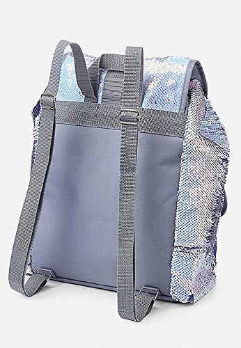 Justice Multi Silver Flip Sequin Rucksack Backpack - backpacks4less.com