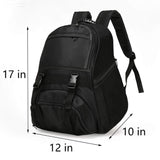 Youth Soccer Bags - Sports Backpacks for Soccer, Basketball, Football with Ball Holder for Boys Girls - Black - backpacks4less.com