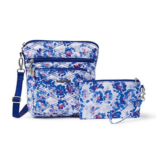 Baggallini womens pocket crossbody with RFID, Tie-dye Floral Quilt, One Size US - backpacks4less.com