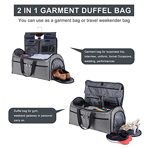 Carry on Garment Bag for Travel Business Trips, Bukere Convertible Tra –