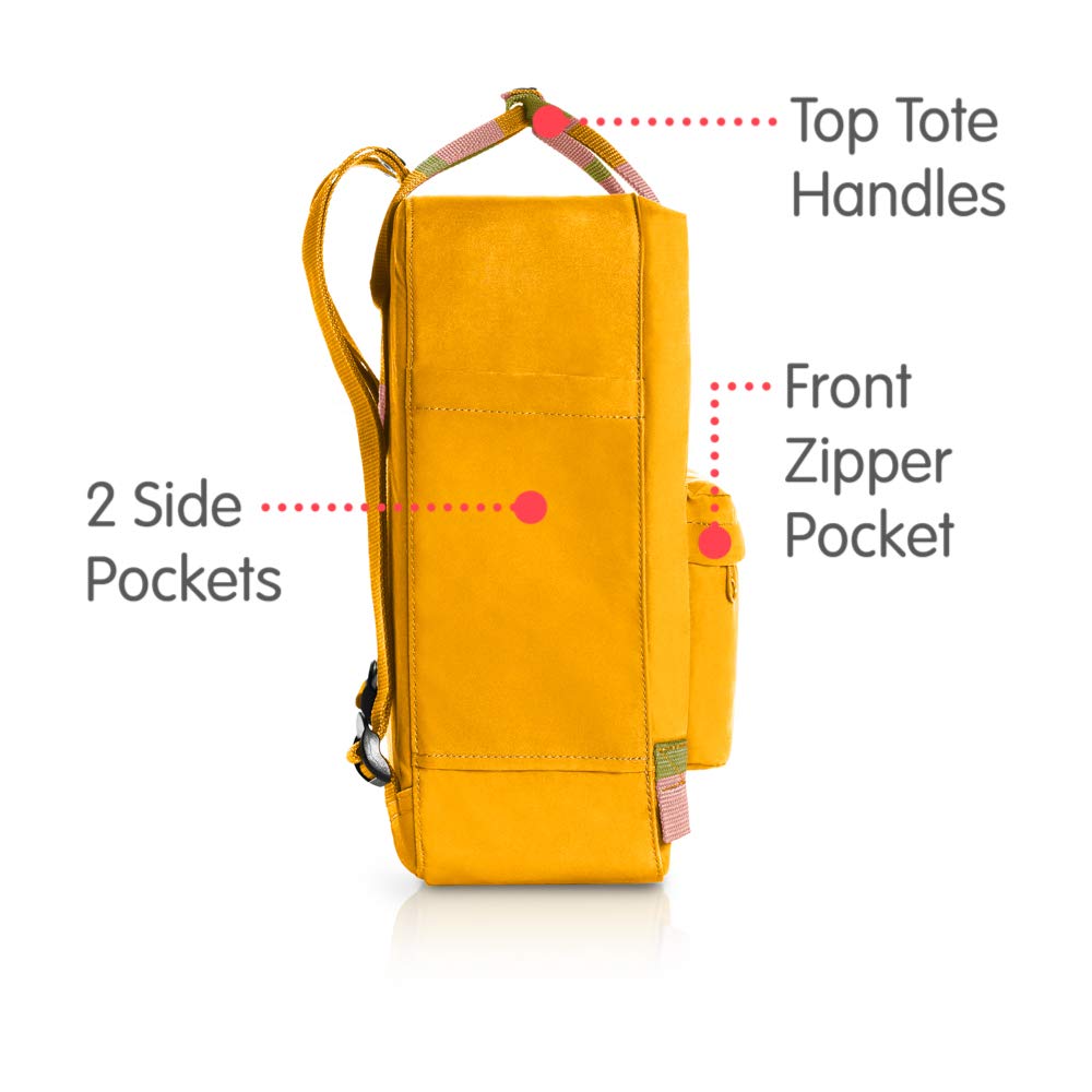 Fjallraven - Kanken Classic Backpack for Everyday, Warm Yellow/Random Blocked - backpacks4less.com