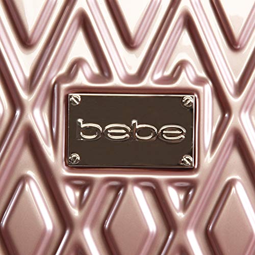 BEBE Women's Stella 21" Hardside Carry-on Spinner Luggage,Telescoping Handles, Rose Gold, One Size