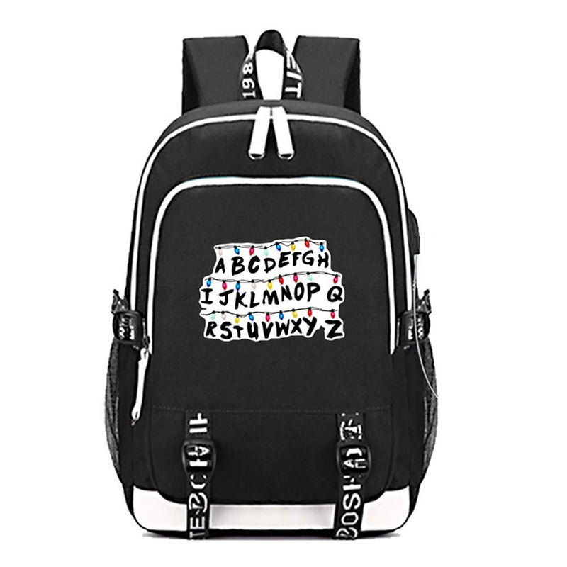 Stranger Things Backpack with USB Charging Port School Boys Girls Bookbag Laptop Backpack for Teens - backpacks4less.com