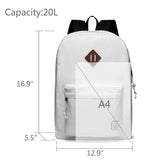 Lightweight Backpack for School, VASCHY Classic Basic Water Resistant Casual Daypack for Travel with Bottle Side Pockets (White) - backpacks4less.com