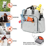 ARCA PET Travel Bag for Cat & Dog Backpack - Store All Dog Stuff & Puppy Supplies - Includes 1 Dog Travel Bag, 1 Large Dog Food Travel Container, 2 Collapsible Travel Dog Bowls (Grey) - backpacks4less.com