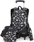 Meetbelify 3pcs Kids Rolling Backpacks Luggage Six Wheels Trolley School Bags ... (Black) - backpacks4less.com