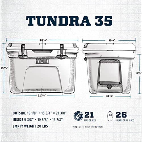 YETI Tundra 35 Cooler, White - backpacks4less.com