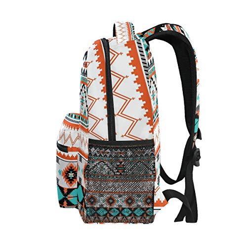 AUUXVA Ethnic Aztec Geometric Backpack Travel School Shoulder Bag for Kids Boys Girls Women Men - backpacks4less.com