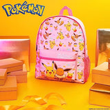 Pokemon Backpack Kids School Bag Boys Girls Teens Pikachu Eevee Pokeball (Pink)