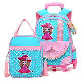 Meetbelify Girls Kids Rolling Backpack Backpacks with Wheels for Girls for School