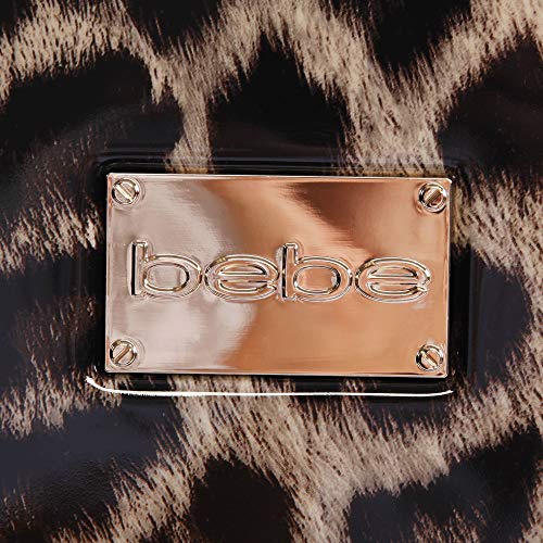BEBE Women's Adriana 21" Hardside Carry-on Spinner Luggage,Telescoping Handles, Leopard, One Size