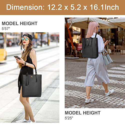 Backpack Purse for Women, 15.6 Inch Convertible Soft Vegan Leather Laptop Backpack with USB Charging Port, Waterproof Anti-theft Shoulder Tote Bag Handbag with Tassel for School Work Business Travel - backpacks4less.com
