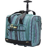 Steve Madden Designer Luggage Collection- 3 Piece Softside Expandable Lightweight Spinner Suitcases- Travel Set includes Under Seat Bag, 20-Inch Carry on & 28-Inch Checked Suitcase (Legends Turquoise)