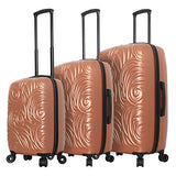 Mia Toro Italy Swirl Hard Side Spinner Luggage 3 Piece Set, Champagne, One Size