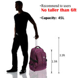 SKYMOVE 19 inches Waterproof Wheeled Rolling Backpack for Adults and School Students Laptop Books Travel Backpack Bag, Purple - backpacks4less.com