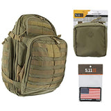 5.11 RUSH72 Tactical Backpack Med First Aid Patriot Bundle - Sandstone