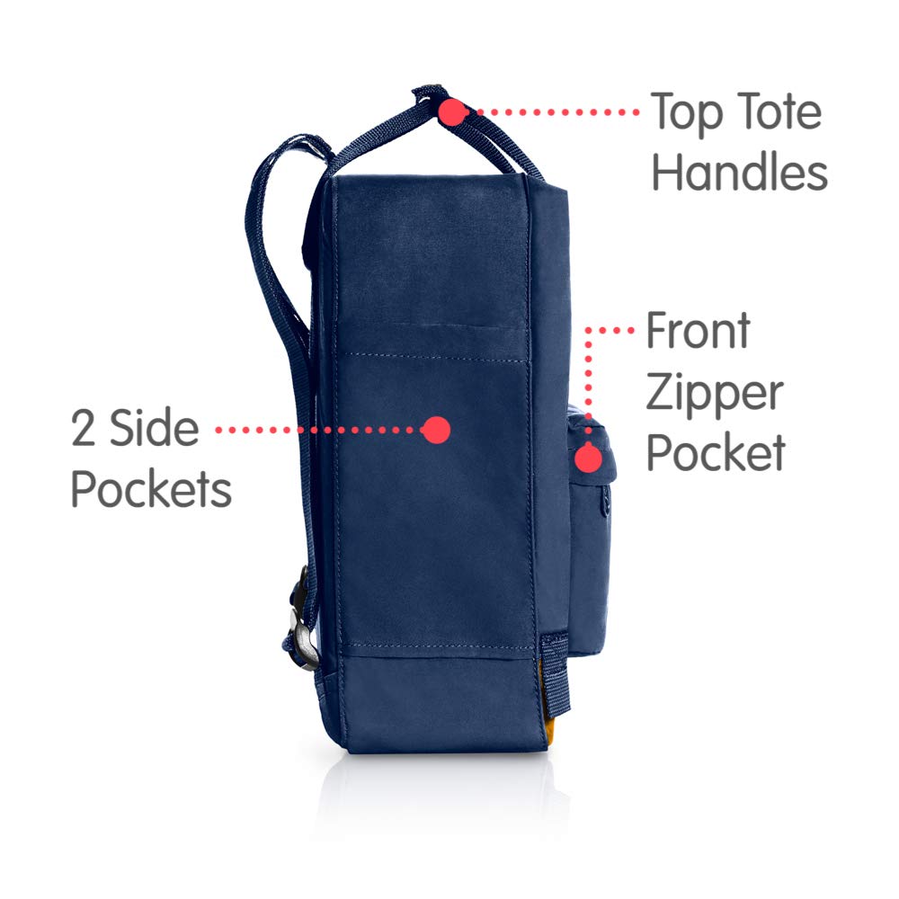 Fjallraven - Kanken Classic Backpack for Everyday, Navy/Warm Yellow - backpacks4less.com