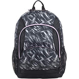 Eastsport Multi Pocket School Backpack, Black/Brush Stroke Print/Lilac Trim - backpacks4less.com