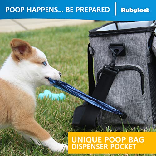 Rubyloo The Original Doggy Bag™- Dog Travel Bag for Supplies with 2 BPA-Free Collapsible Dog Bowls, 2 Dog Food Travel Containers-A Dog Travel Kit for Road Trips or Weekend Away. Airline Approved - backpacks4less.com