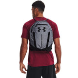Under Armour unisex Undeniable Sackpack, Pitch Gray Medium Heather (012)/Metallic Silver, One Size Fits Most