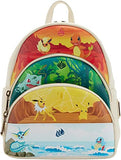 Loungefly Pokemon Elements Triple Pocket Mini Backpack Multi