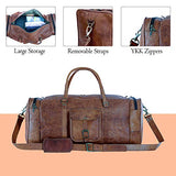 KPL 21 Inch Vintage Leather Duffel Travel Gym Sports Overnight Weekend Duffle Bags for men and women - backpacks4less.com
