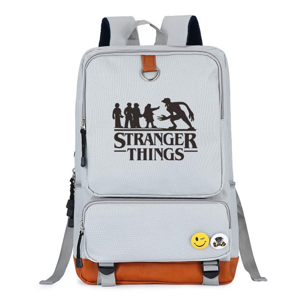 Stranger Things School Student Backpack Shoulder Book Bag (White) - backpacks4less.com