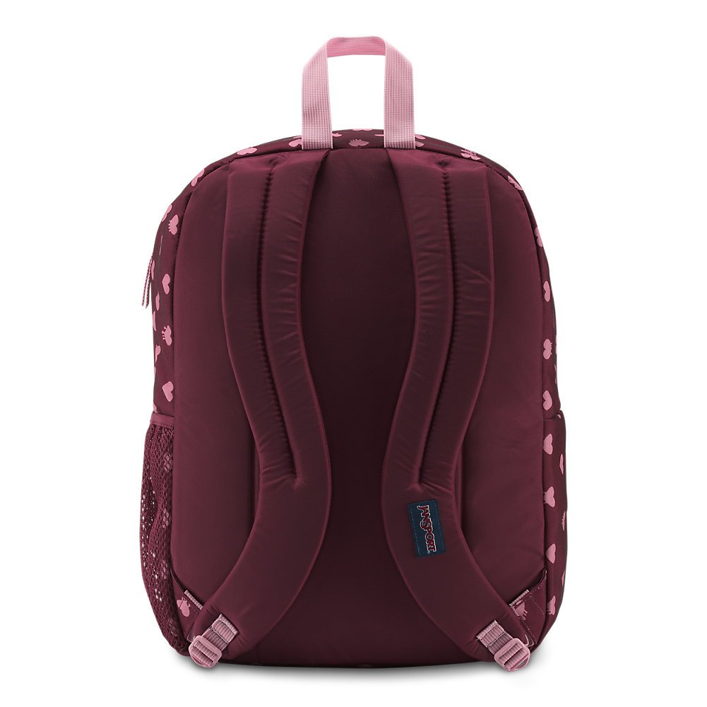 jansport backpack hearts JanSport Big Student Backpack - Russet Red Bleeding Hearts - Oversized
