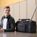 Plambag Canvas Duffle Bag for Travel, 50L Duffel Overnight Weekend Bag(Dark Gray) - backpacks4less.com