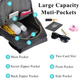 COOFIT Black Faux Leather Backpack for Women Schoolbag Casual Daypack - backpacks4less.com