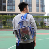 Heavy Duty Clear Backpack,Transparent Cold-Resistant Vinyl Adjustable Straps Backpack for Work(Blue) - backpacks4less.com