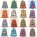 Montana West Bohemian Backpack Ethnic Aztec Geometric Daypack Boho Casual Canvas School Bookbag Travel Shoulder Bag MW1141-9110M-TN - backpacks4less.com