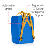 Fjallraven - Kanken Classic Backpack for Everyday, UN Blue/Warm Yellow - backpacks4less.com
