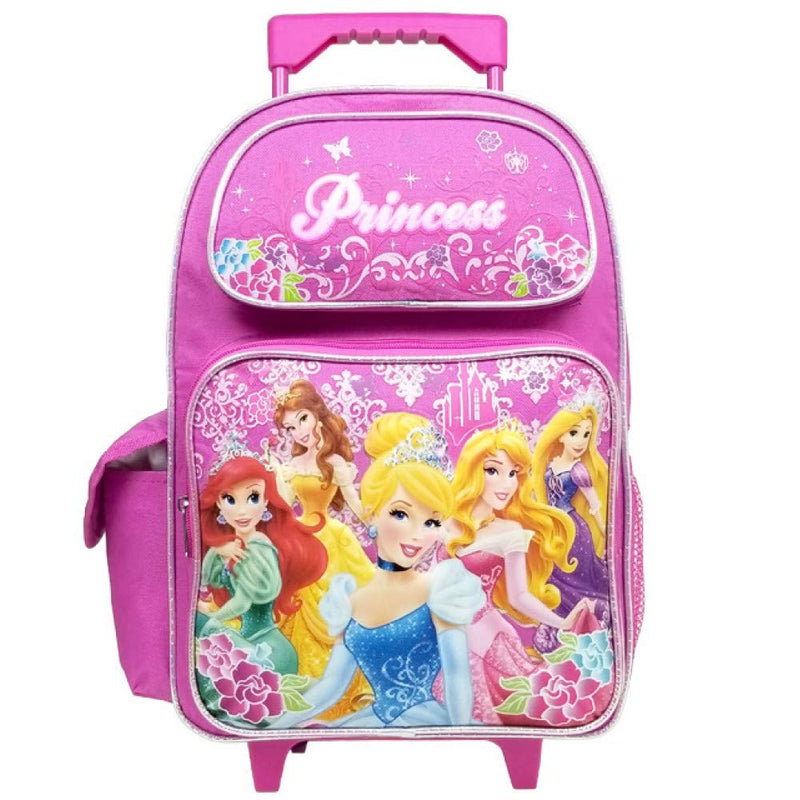 Disney Large Rolling Backpack Princess w/ Flowers Pink School Bag New a03887 - backpacks4less.com
