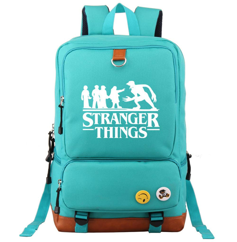 Stranger Things School Student Backpack Shoulder Book Bag (Green) - backpacks4less.com