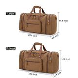 Plambag Canvas Duffle Bag for Travel, 50L Duffel Overnight Weekend Bag(Coffee) - backpacks4less.com