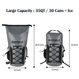 Buffalo Gear 30 Cans Leak-Proof Soft Backpack Cooler Waterproof Insulated Soft Side Cooler Bag for Hiking, Camping, Sports, Picnics, Sea Fishing, Road Beach Trip - Grey,35 L - backpacks4less.com