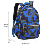Ladyzone Camo School Backpack Lightweight Schoolbag Travel Camp Outdoor Daypack Bookbag for Your Children (Camouflage Blue（NS）) - backpacks4less.com