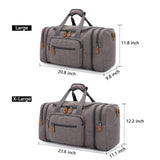 Plambag Canvas Duffle Bag for Travel, 50L Duffel Overnight Weekend Bag(Gray) - backpacks4less.com