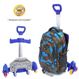 Wheeled Backpack Cart,Aluminium Alloy Folding Trolley Cart for Backpack (Blue, 6 Wheels) - backpacks4less.com