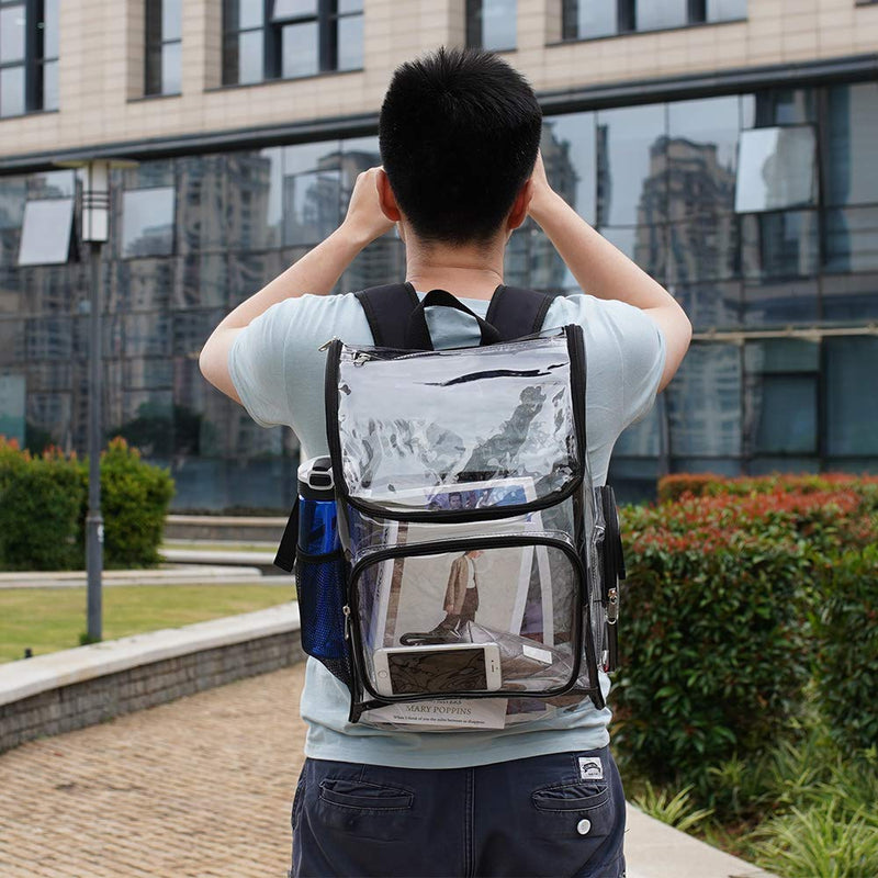 Heavy Duty Clear Backpack Security Transparent PVC Backpack for Work, Security Check - backpacks4less.com