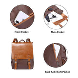 Zebella Womens Leather Backpack Vintage Laptop Brown Backpack Faux Leather Travel Daypack College School Bookbag for Women, Girls & Students - backpacks4less.com