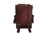 15" Vintage Leather Backpack Laptop Messenger Lightweight School College Bag Rucksack Sling for Men Women by Indian Hando Art - backpacks4less.com